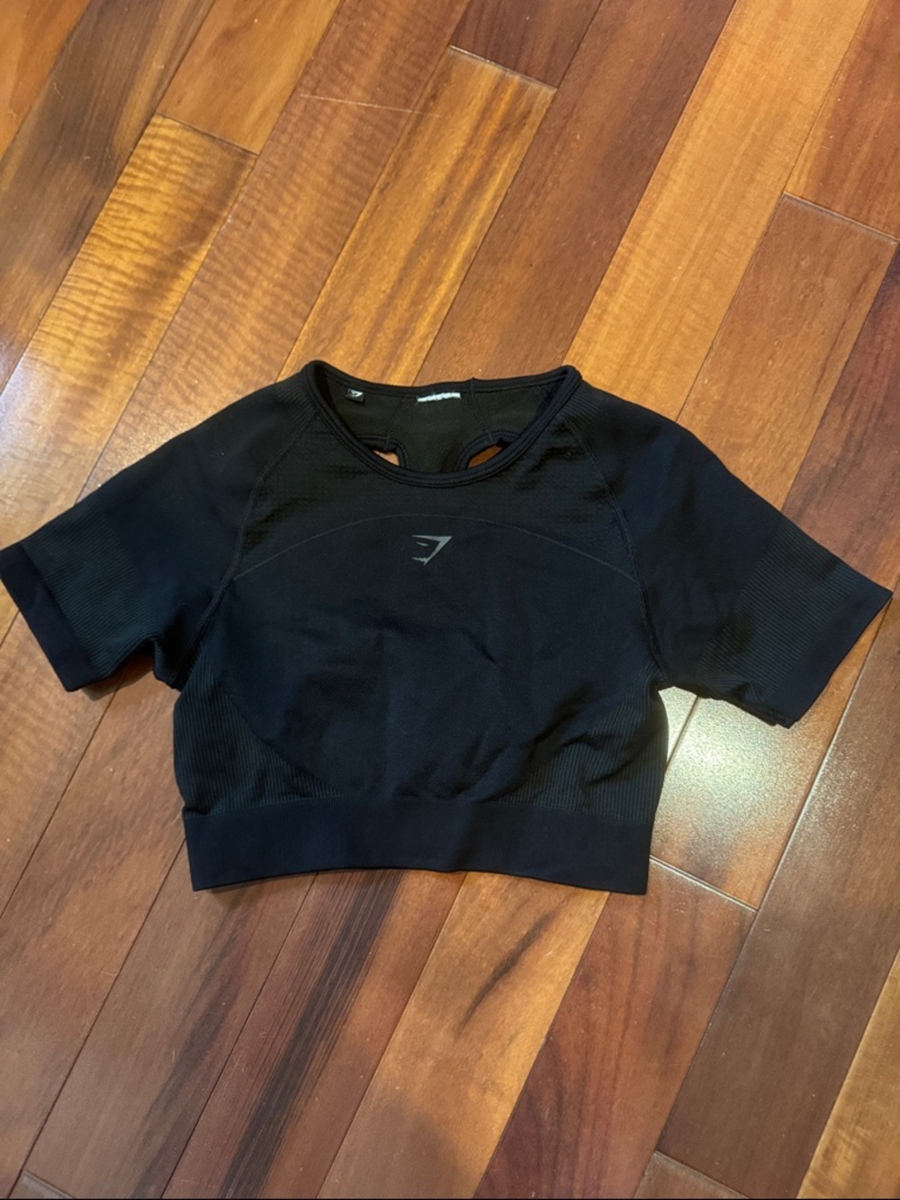 Gymshark Black Short Sleeve Seamless Crop Top